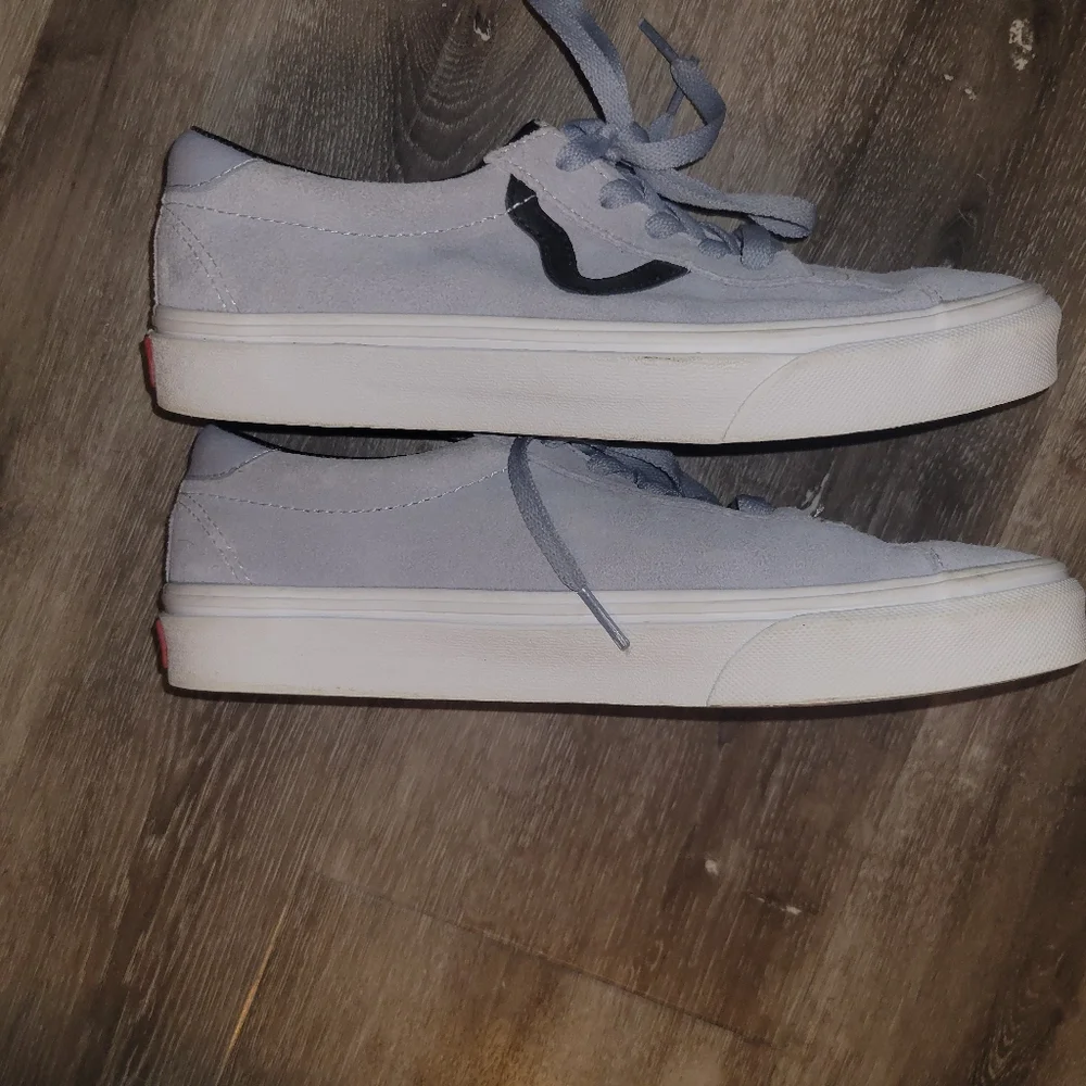 Vans Off the Wall tennis skateboard shoes Womens 8/mens 6.5 Grey‎ Suede-b…